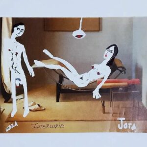 Obra de hombre y mujer desnudos.